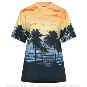 Paco Rabanne Sunset Logo Tee Shirt Navy Sunset M